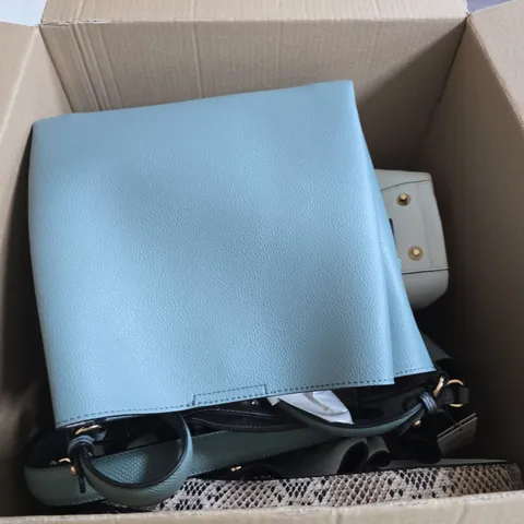 BOX OF APPROXIMATELY 4 ASSORTED HANDBAGS 
