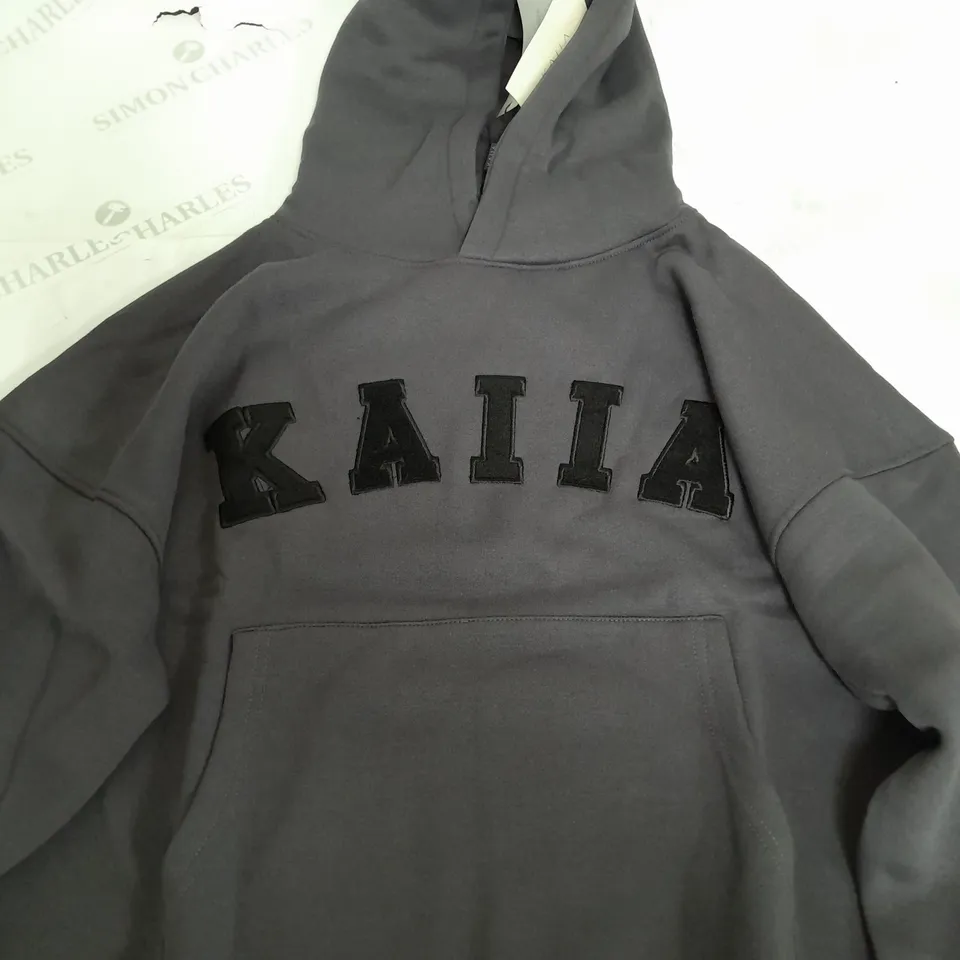 KAIIA DARK GREY OVERSIZED HOODIE - SIZE 4