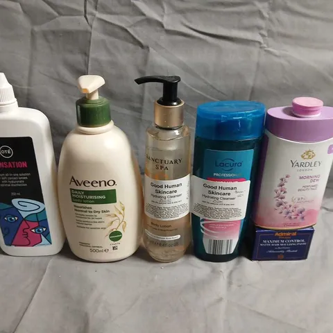 APPROXIMATELY 15 ASSORTED HEALTH & BEAUTY PRODUCTS TO INCLUDE AVEENO, LACURA AND YARDLEY