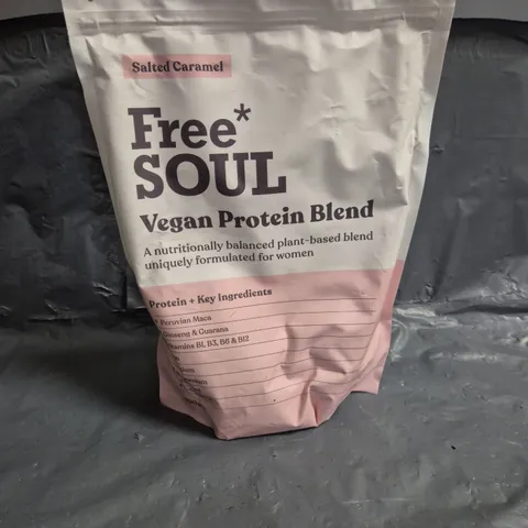 FREE SOUL VEGAN PROTEIN BLEND IN SALTED CARAMEL 600G