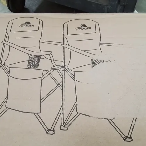 BOXED VOYAGER 2PK CAMPING CHAIR BLACK 