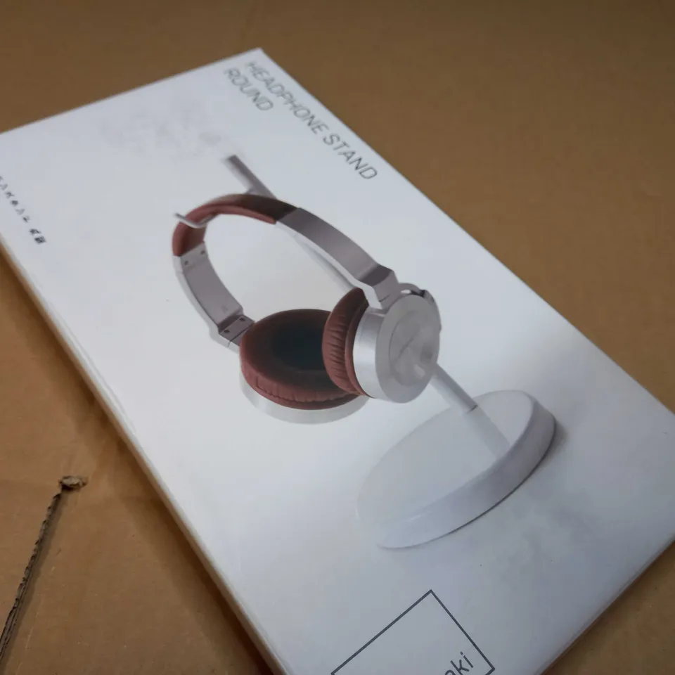 BOXED YAMAZAKI WHITE ROUND HEADPHONE STAND