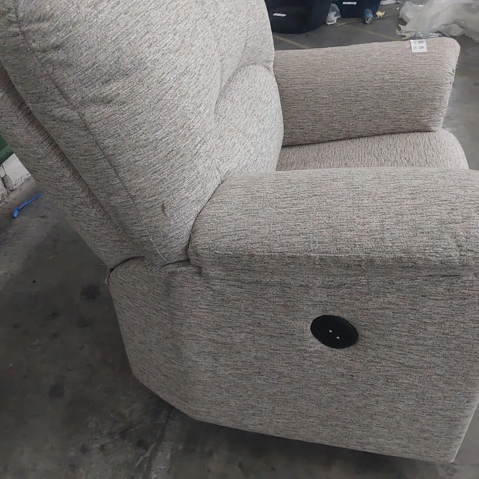 QUALITY BRITISH DESIGNER G PLAN CHLOE POWER RECLINING EASY CHAIR MIRAGE PUTTY FABRIC 