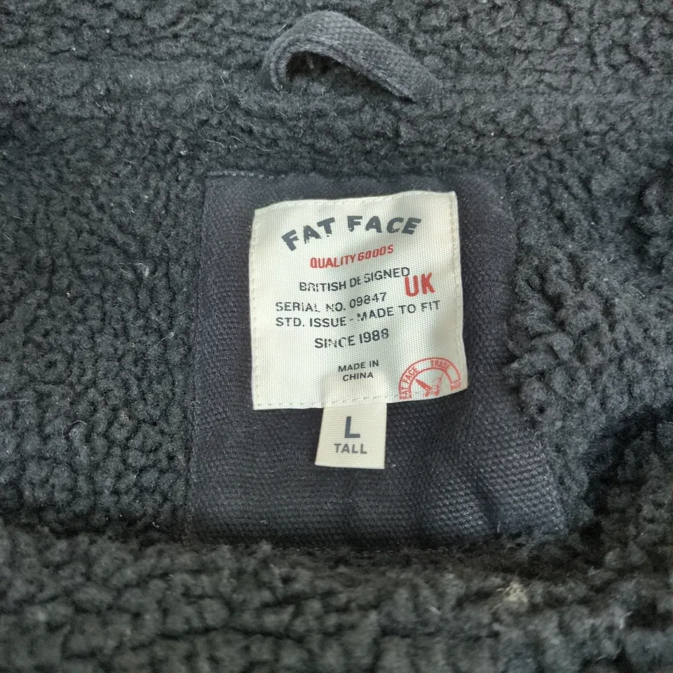 FAT FACE LARGE BLACK ZIP UP JACKET
