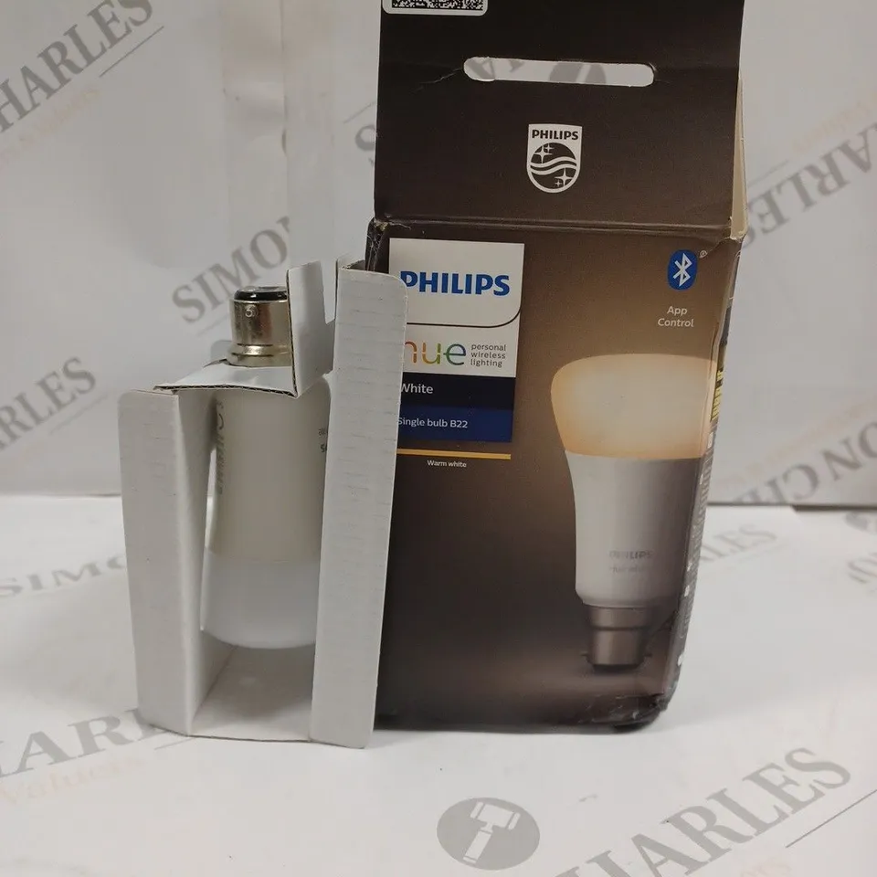 BOXED PHILIPS HUE WHITE SINGLE BULB B22