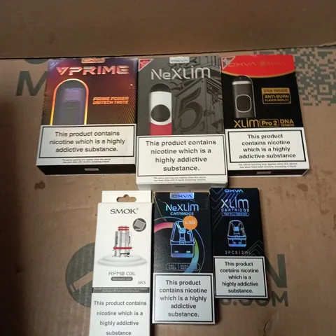 APPROXIMATELY 15 ASSORTED E-CIGARETTE PRODUCTS TO INCLUDE - VPRIME, SMOK, NEXLIM ETC 