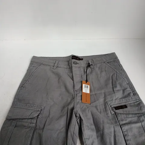 BENCH STEEL GREY CARGO TROUSERS, WAIST 34 (UK 34)