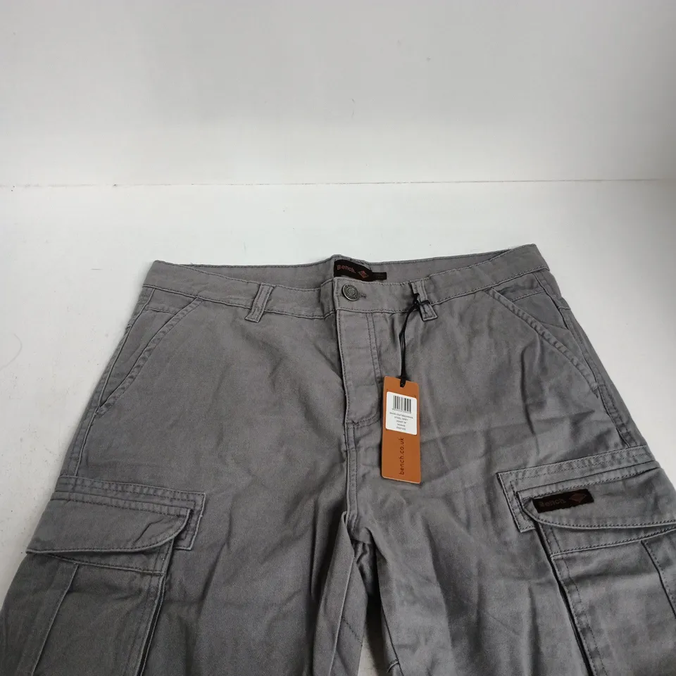 BENCH STEEL GREY CARGO TROUSERS, WAIST 34 (UK 34)