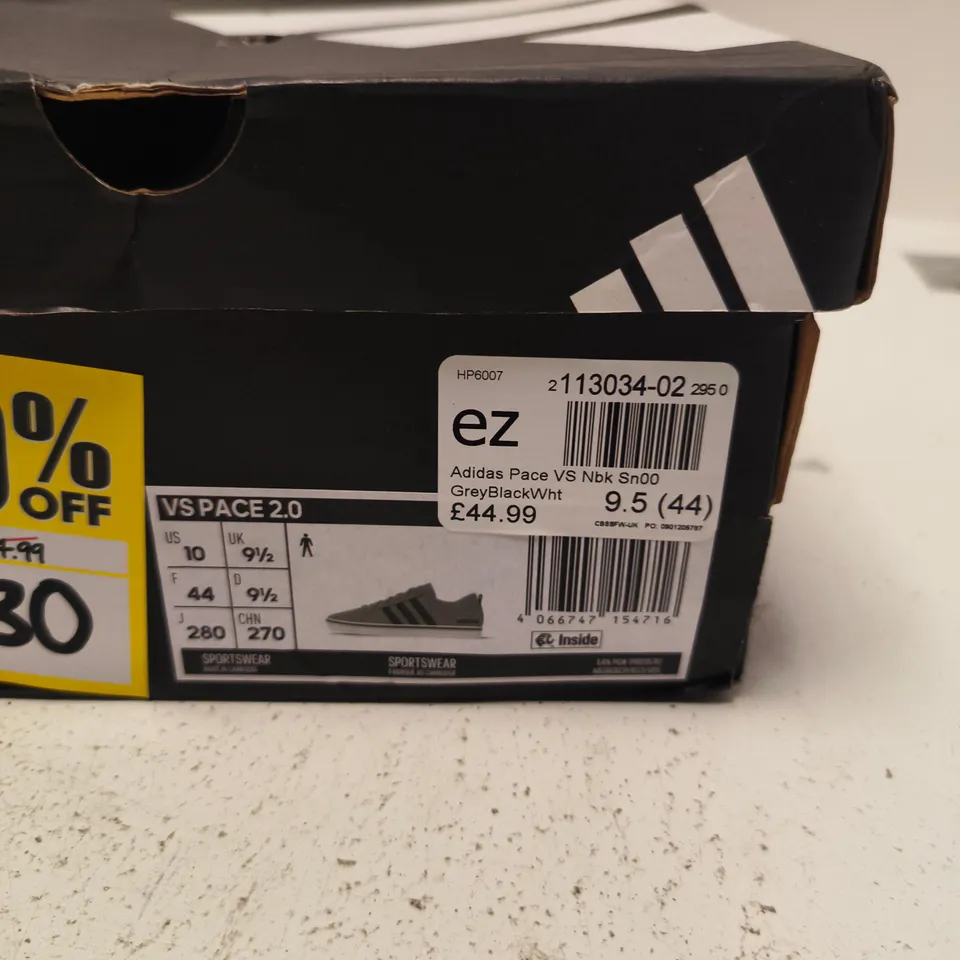 ADIDAS PACE VS 2.0 SNEAKERS - GREY/BLACK, UK 9.5 (US 10, EU 44)