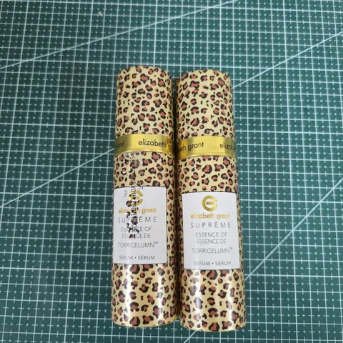 ELIZABETH GRANT SUPREME ESSENCE OF TORRICELUMN SERUM – LEOPARD PRINT TWIN BOTTLES