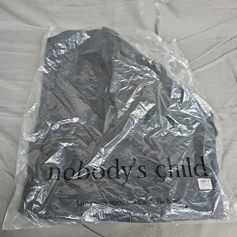 BAGGED NOBODY'S CHILD PETITE MIZ WRAP COAT – UK XS (BLACK)
