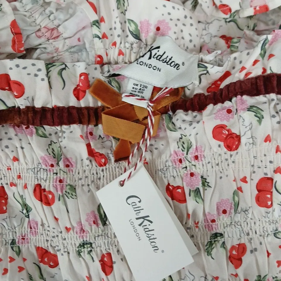 CATH KIDSTON 2PCE CAMI & SHORTS SET IN ECRU CHERRY PRINT SIZE UK 12R