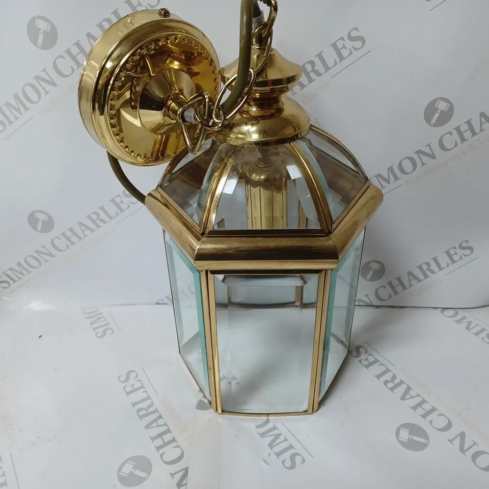 SEARCHLIGHT POLISHED BRASS BEVELLED GLASS LANTERN 5131PB