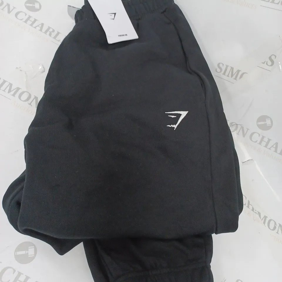 GYMSHARK TRAINING FLEECE JOGGERS, BLACK - SIZE S 