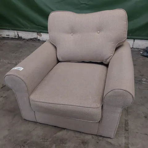 DESIGNER EASY CHAIR FAWN FABRIC