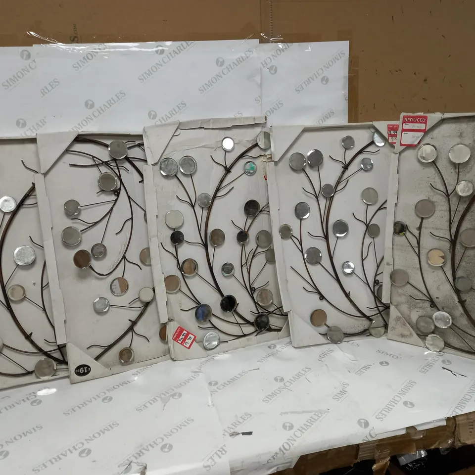 5 DECORATIVE MIRRORED BRANCHES FOR WALL DECOR 