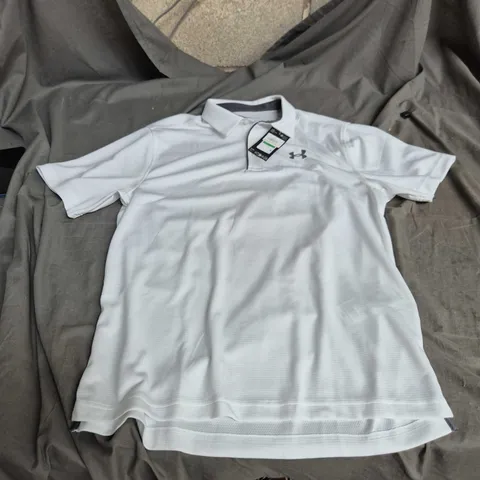 UNDER ARMOUR POLO SHIRT – WHITE, MEN'S LARGE