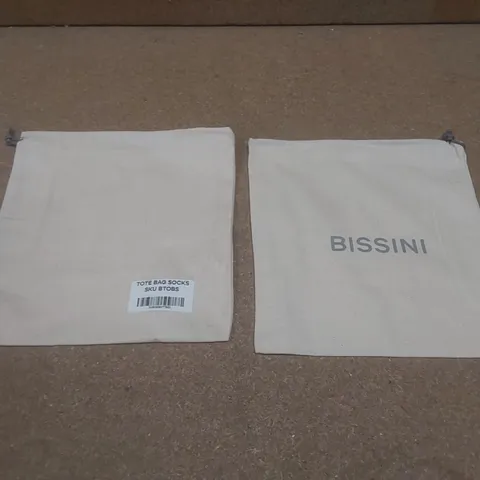 BOX TO CONTAIN A LARGE QUANTITY OF BRAND NEW BISSINI SOCK TOTE BAGS