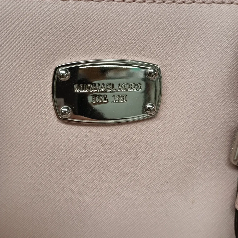 MICHAEL KORS PINK LEATHER BAG WITH HANDLES AND SHOULDER STRAP