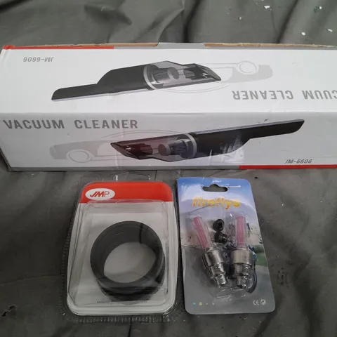 BOX OF ASSORTED CAR ITEMS TO INCLUDE - VACUUM CLEANER - TOOLS - COLLECTION ONLY