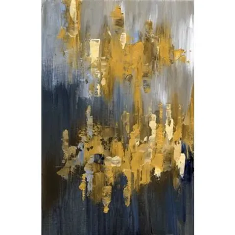 BOXED GOLD ABSTRACT CANVAS ART