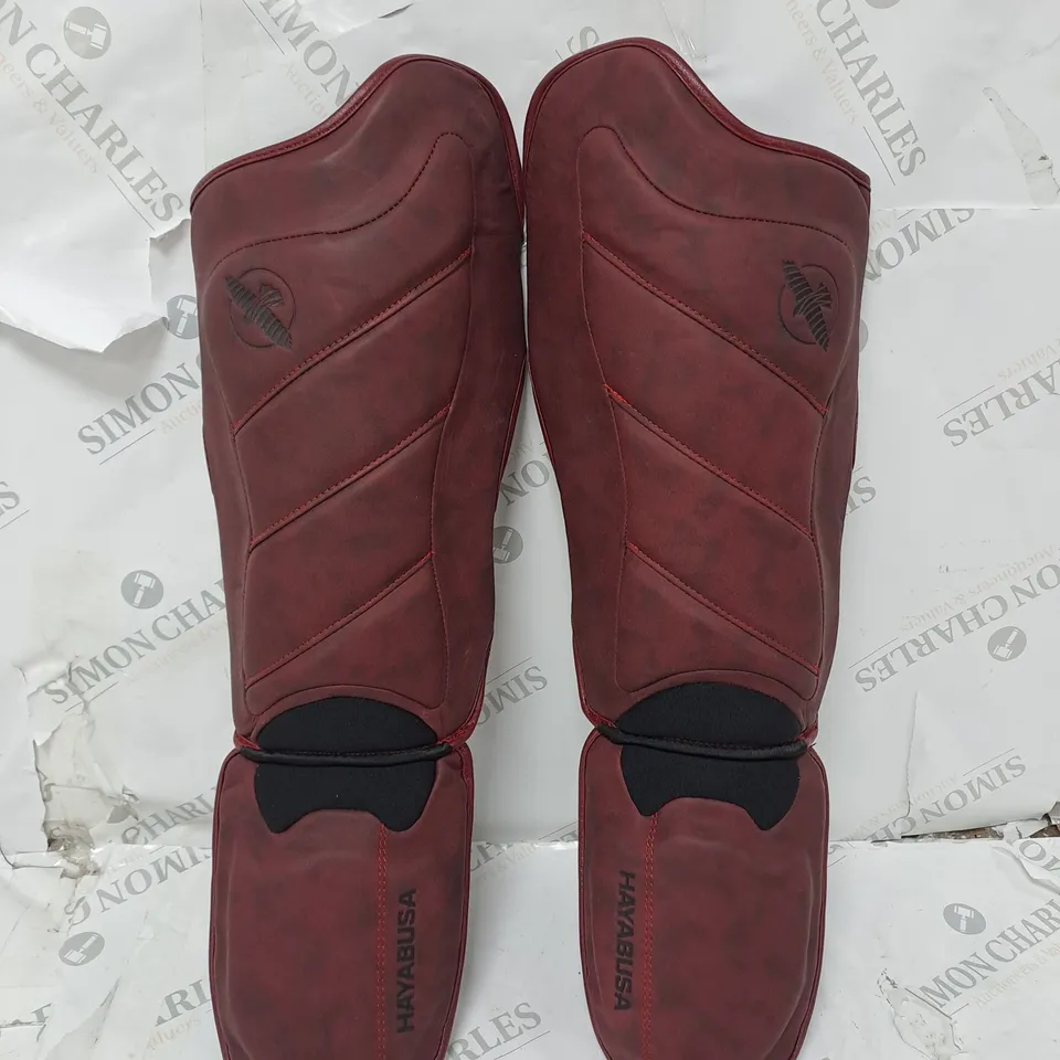 HAYABUSA BURGUNDY SHIN PADS - SMALL 