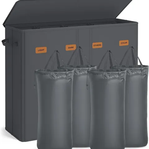 BOXED SONGMICS 55.4 GALLON (210 L) LAUNDRY HAMPER - DARK GREY 