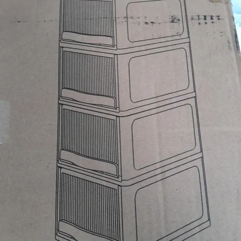 BOXED UNBRANDED 4 PACK DRAWER STORAGE BOX
