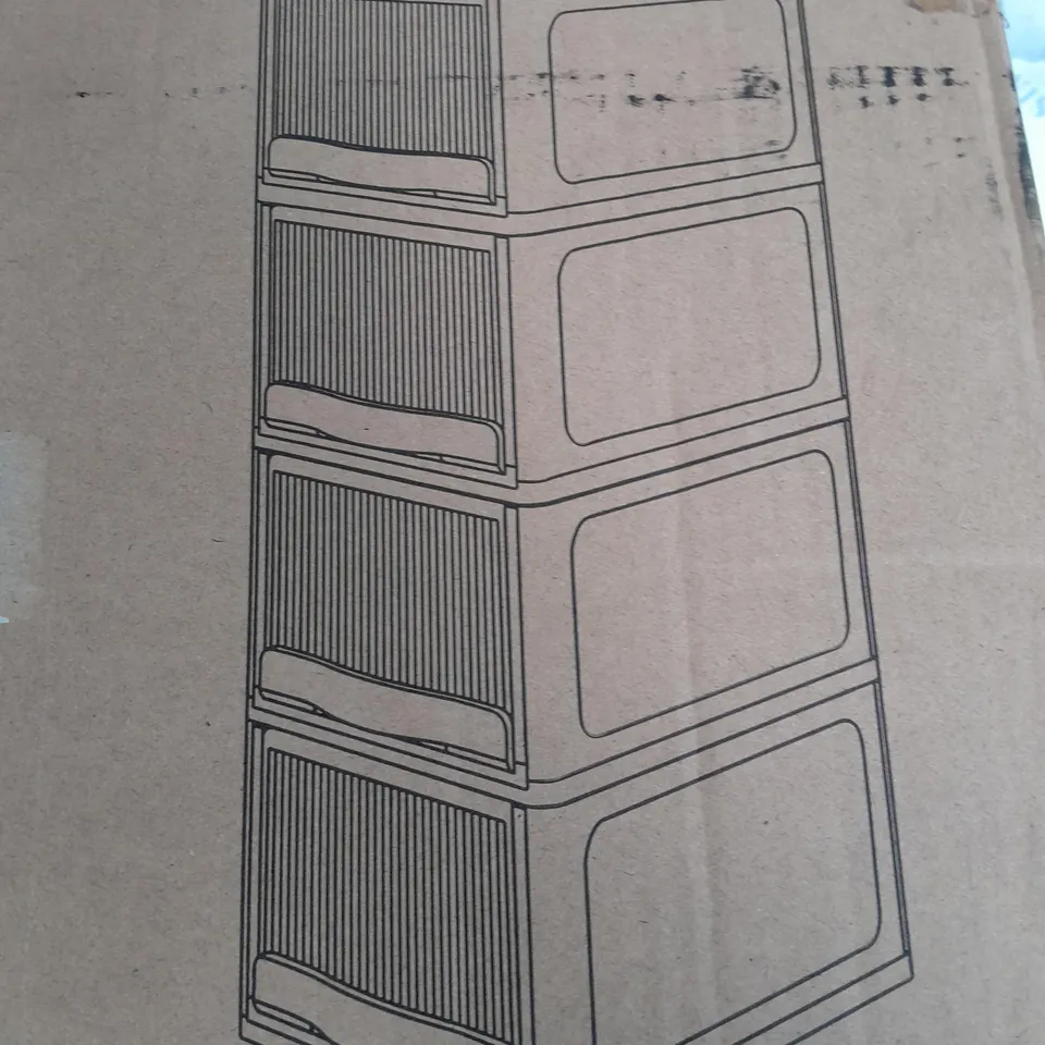 BOXED UNBRANDED 4 PACK DRAWER STORAGE BOX