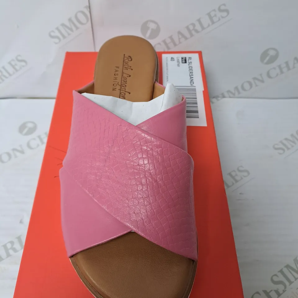 RUTH LANGSFORD BOXED PINK LEATHER SANDLES SIZE 7