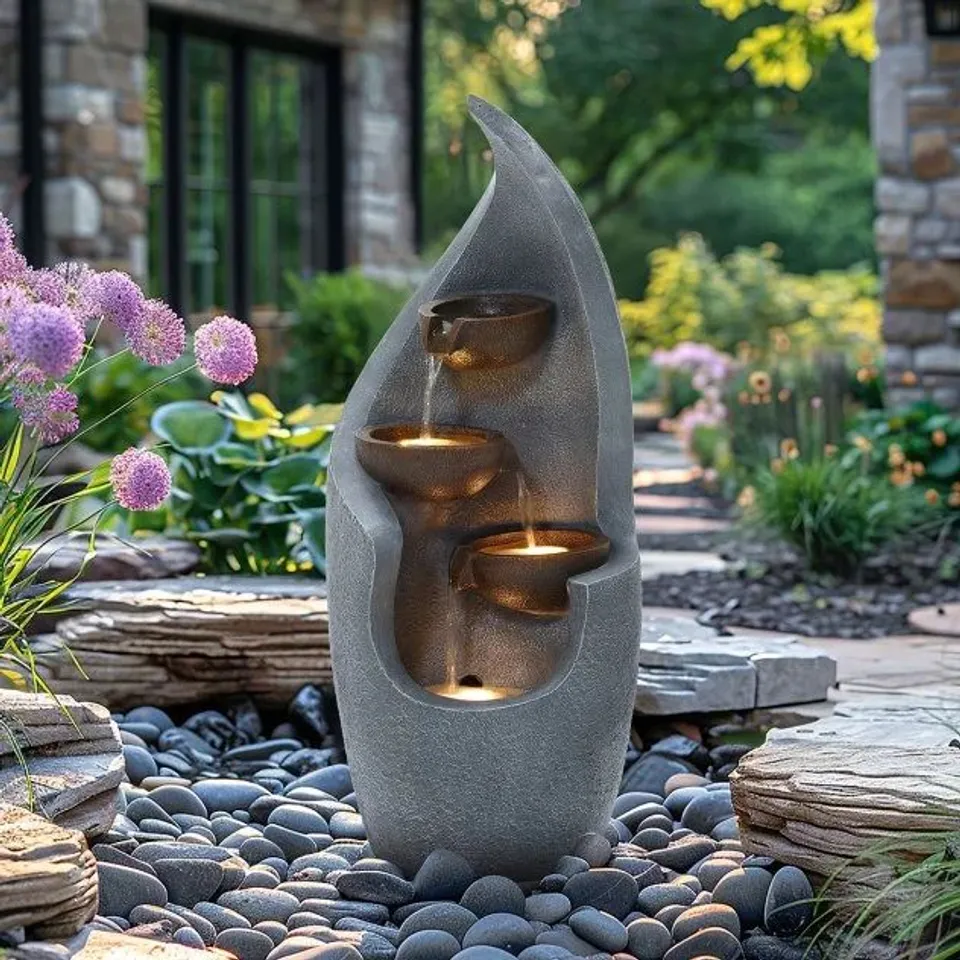 BOXED CHARLES BENTLEY TIBER CASCADING WATER FEATURE - MAINS POWERED (1 BOX)