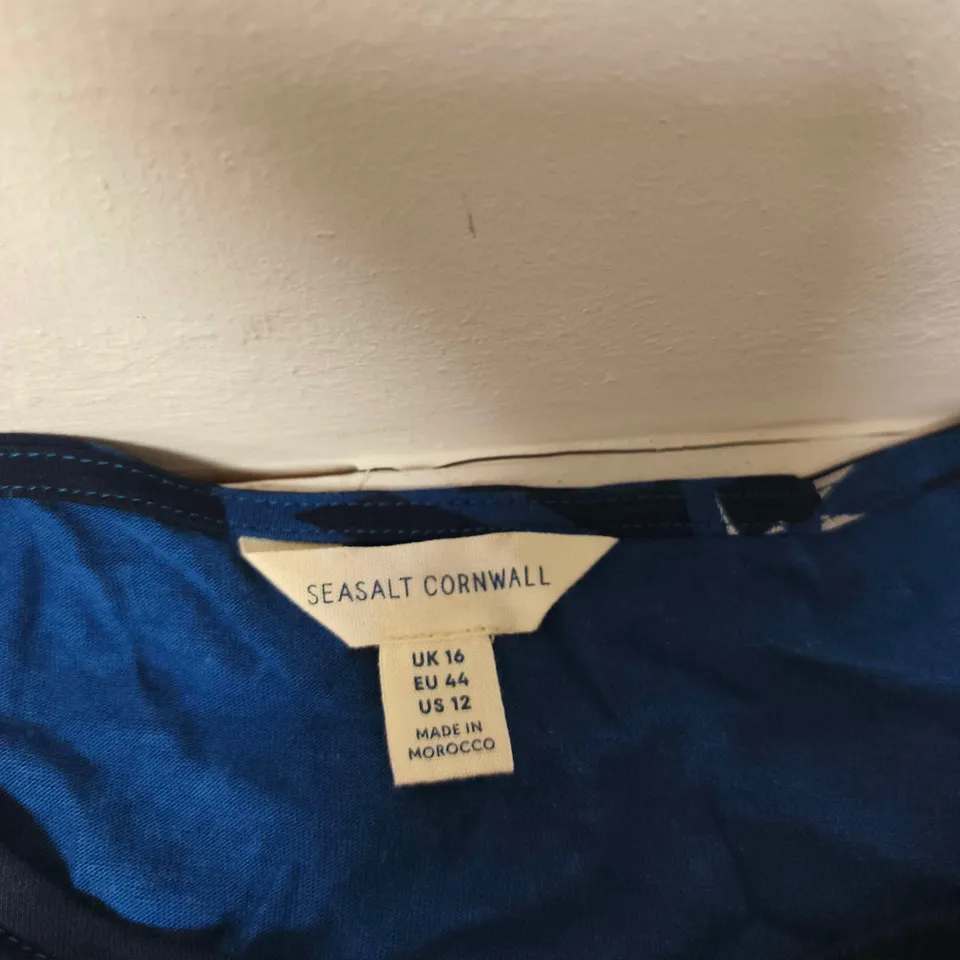 SEASALT CORNWALL WOMEN'S BLUE PRINT DRESS – UK 16