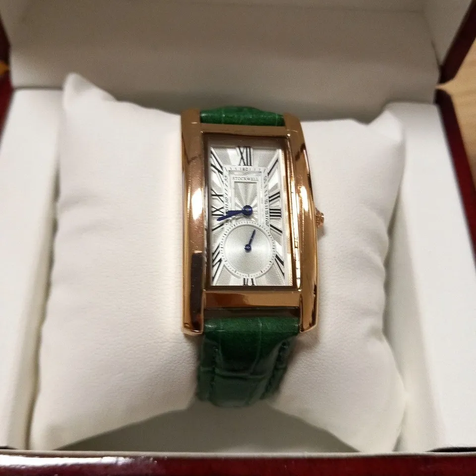 LADIES STOCKWELL WATCH – TEXTURED DIAL WITH SUB DIAL MINUTE HAND – LEATHER STRAP – GIFT BOX INCLUDED