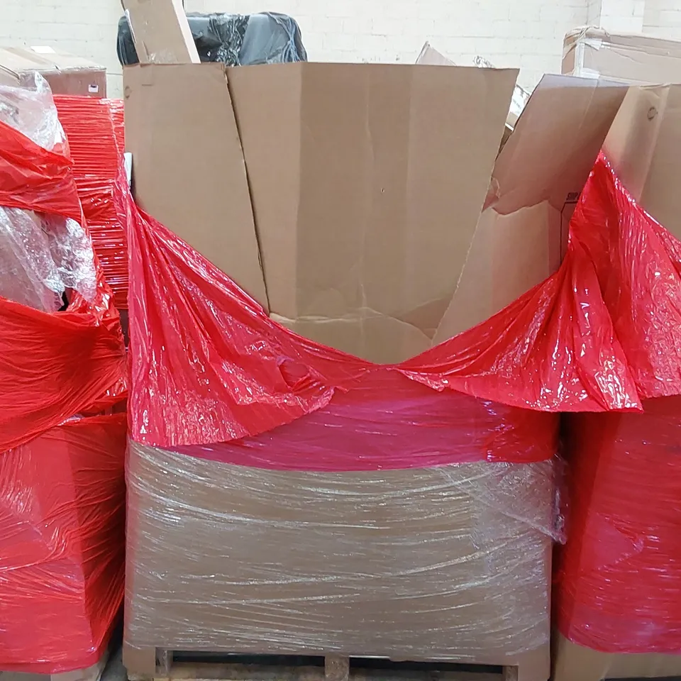 PALLET OF ASSORTED ITEMS INCLUDING: SPACE HEATER, OFFICE CHAIR, WALL MIRROR, LED AQUARIUM LIGHT 
