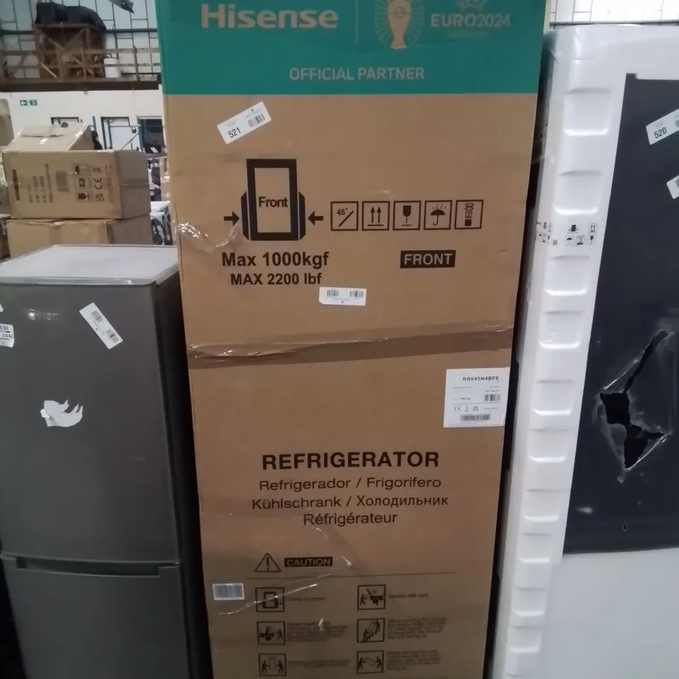 BOXED HISENSE RB645N4BFE 200CM HIGH 60/40 NO FROST FRIDGE FREEZER - BLACK / STAINLESS STEEL - E RATED