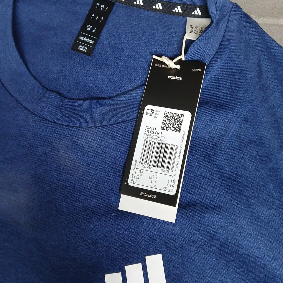 ADIDAS BLUE CREW T-SHIRT - UK L