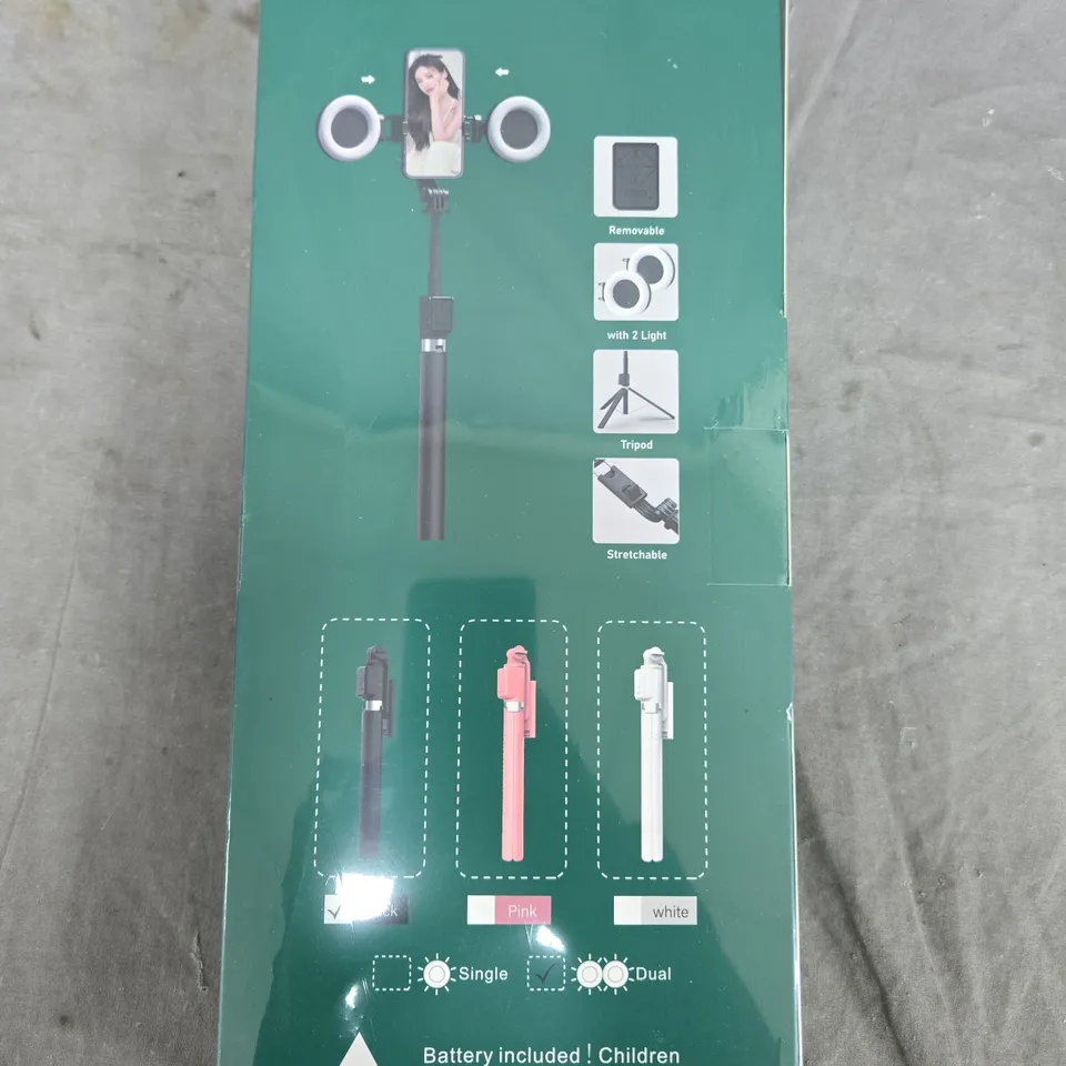 IMOLI SELFIE STICK TRIPOD WITH PHONE MOUNT AND DUAL LIGHTS – TELESCOPIC 31CM–170CM