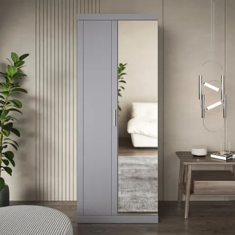 BOXED KIMBERLEY 2 DOOR WARDROBE WITH MIRROR