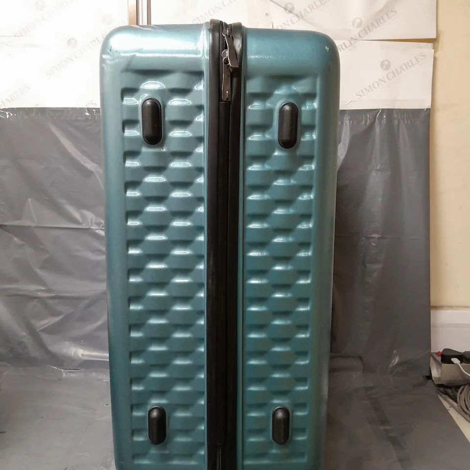 ROCK LUGGAGE HARD CASE WHEELED SUITCASE LARGE TEAL - COLLECTION ONLY