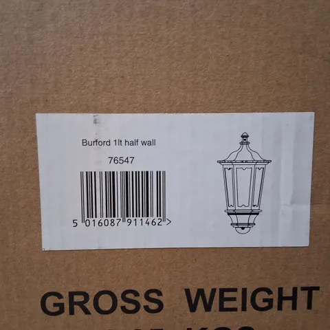 BOXED BURFORD HALF-WALL LANTERN - OUTDOOR GARDEN LIGHTING (VERIFY MODEL)