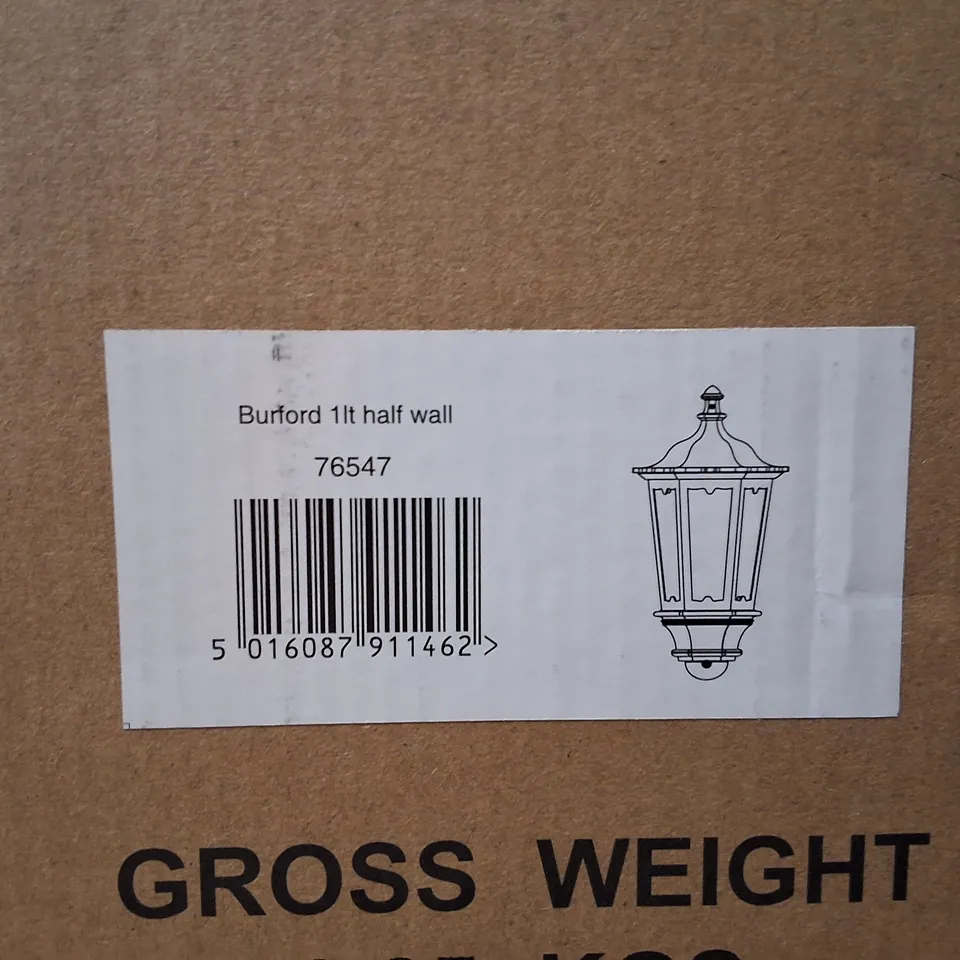 BOXED BURFORD HALF-WALL LANTERN - OUTDOOR GARDEN LIGHTING (VERIFY MODEL)