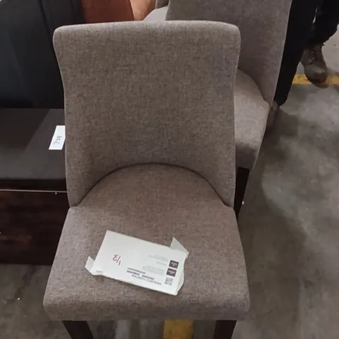 SET OF 6 PARSONS UPHOLSTERED DINING CHAIR SOLID WOOD SIDE CHAIR - BROWN