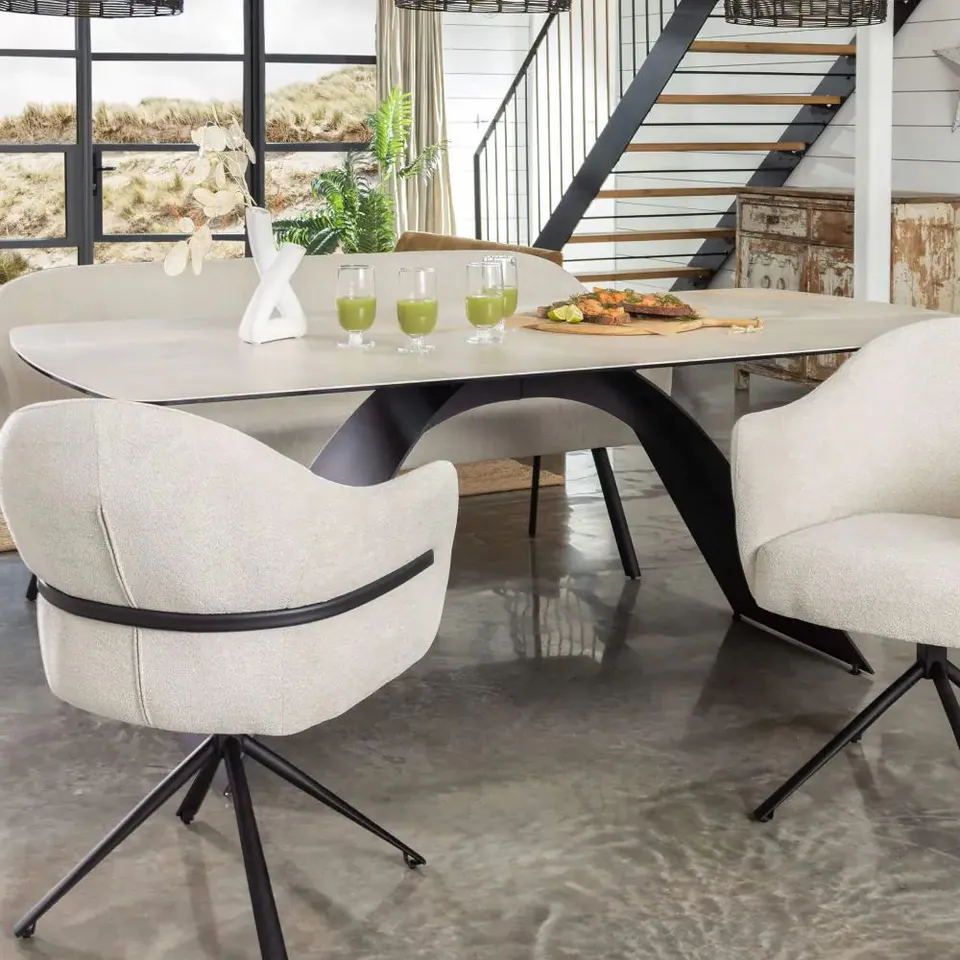 BOXED SERENA 200CM RECTANGULAR CERAMIC DINING TABLE (3 BOXES)