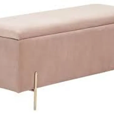 BOXED GFW MYSTICA OTTOMAN STORAGE BENCH - BLUSH PINK VELVET (1 BOX)