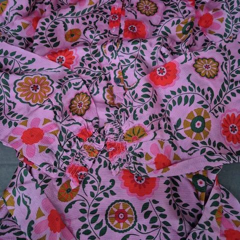 BODEN GOWN DRESS IN PINK W. FLORAL DESIGN SIZE 14R