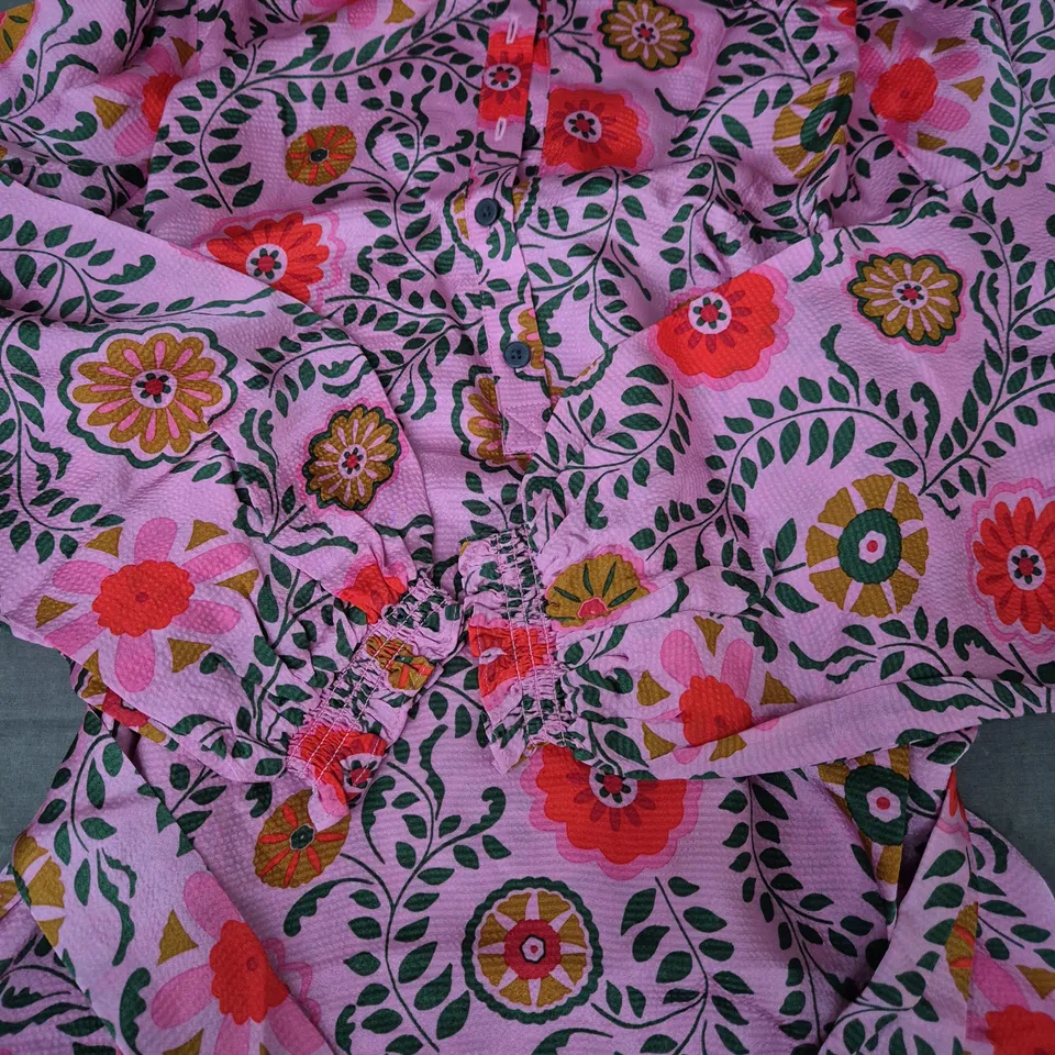 BODEN GOWN DRESS IN PINK W. FLORAL DESIGN SIZE 14R