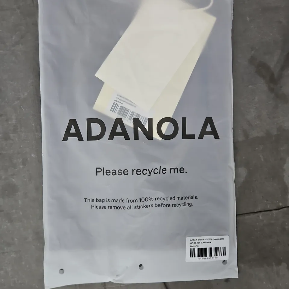 BAGGED ADANOLA ULTIMATE SHORT SLEEVE TOP IN DARK CHERRY SIZE MEDIUM