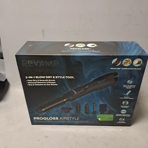 BOXED REVAMP PROFESSIONAL PROGLOSS 1200W AIRSTYLE 2-IN-1 BLOW DRY & STYLE TOOL DR-1250A-GB