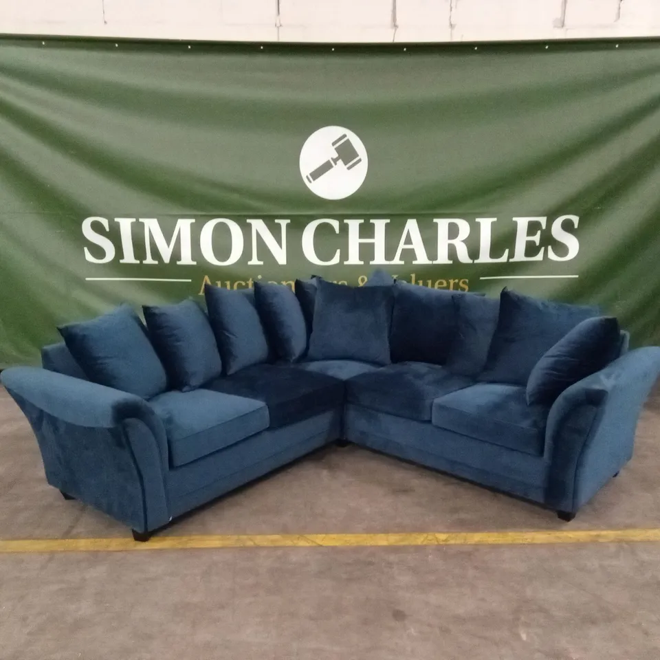 LEILA FABRIC CORNER GROUP SOFA - NAVY RRP £1259