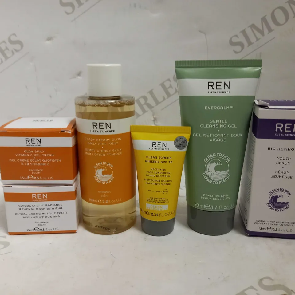 LOT OF 6 REN SKINCARE ITEMS